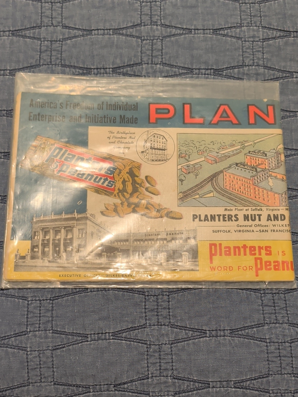 Planters Peanuts Vintage Coloring Book - Blue, Yellow, Red